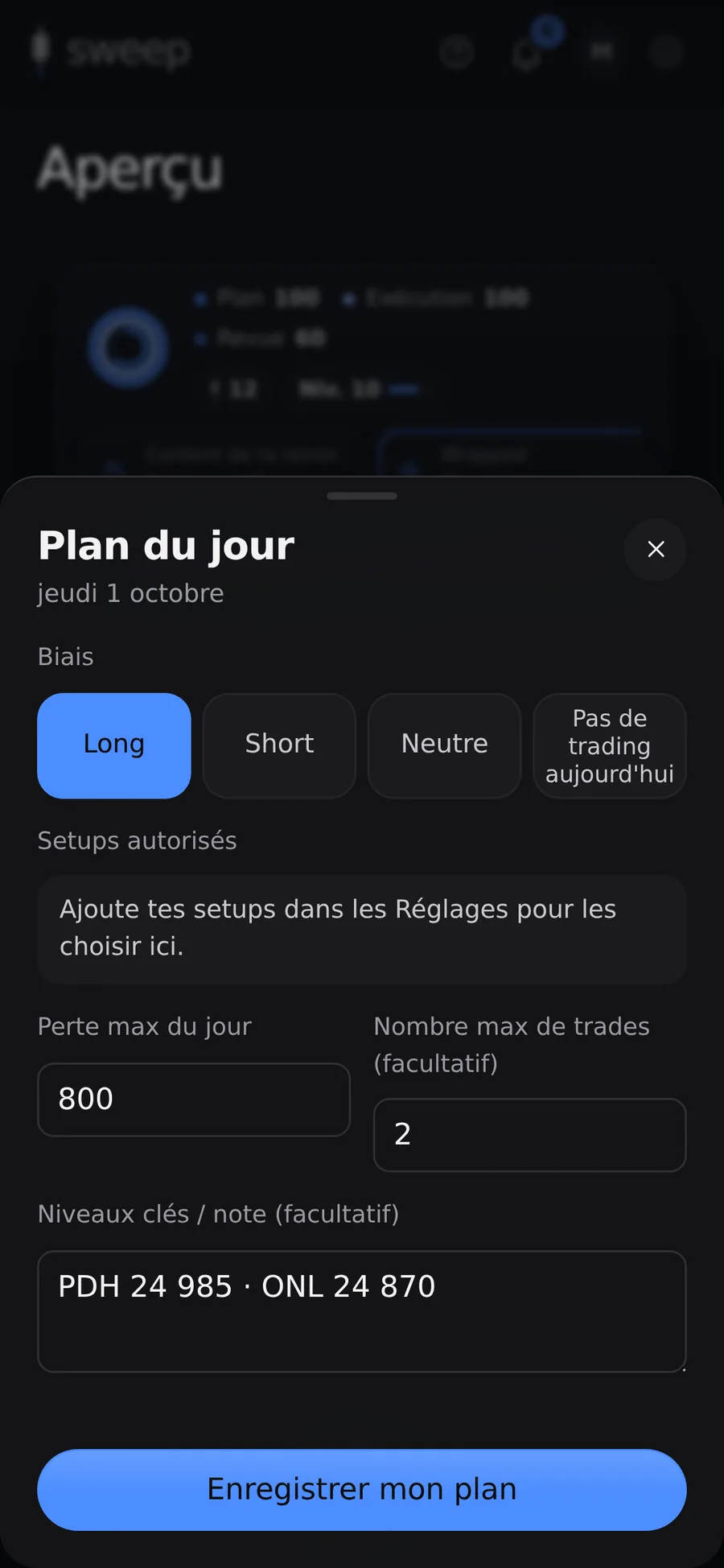 Plan du jour